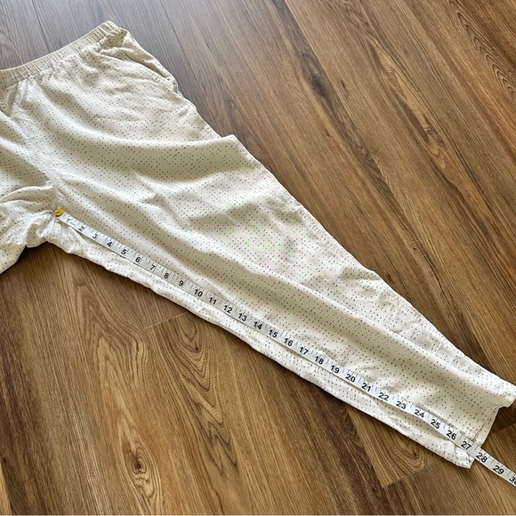 Eileen Fisher Large Morse Code Tencel Viscose Slouchy Ankle Pant Ivory Taper - Picture 9 of 9